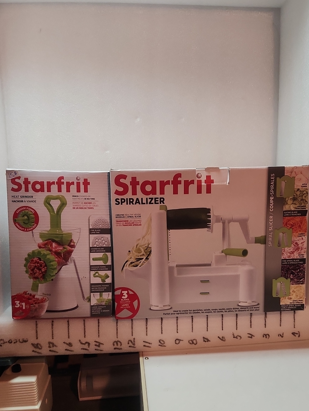 Starfrit Spiralizer & Meat Grinder Set in White and Lime Green
